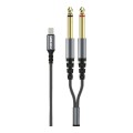 Wolulu AS-51184 Lightning Pin For IOS To Dual Male 6.35 Cable 1.5m