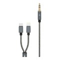 Wolulu AS-51192  Male 3.5mm To Lightning + Type C  Cable 1.2m