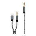 Wolulu AS-51191 Male 3.5mm To Male 3.5mm + Lightning Cable 1.2m