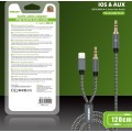 Wolulu AS-51191 Male 3.5mm To Male 3.5mm + Lightning Cable 1.2m