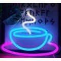 E-25 Tea Cup Back Panel Neon Lamp With 12V 2A Power Adapter