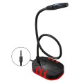 XF0687 Black and Red Base Flexible Tube Gaming 3.5mm Computer Microphone