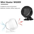 1800W Mini Indoor Fan Ceramic Heater with 3 Levels Rotation Continuous Temperature Control Warmth