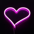 C-3 USB Powered Large Heart Neon Lamp with Back Plate + On Off Switch