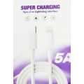 5A Super Charging USB Type C to Lightning Interface Cable