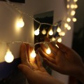 ZYF-40 Milky Ball LED Fairy String Light Warm White with Tail Plug Extension 5M