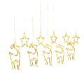 ZYF-31 Star And Reindeer LED Fairy Curtain Light Warm White With Tail Plug Extension 3M