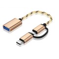 Micro USB &amp; Type C OTG Mini Cable