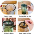 Jiageng 1831427 Thick Glass Mug With Lid And A Straw