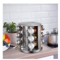 T01 Stainless Steel 12 Jar Rotating Spice Rack