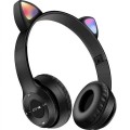 P47M Cat Ears Bluetooth Headphones Wireless LED RGB Light Up