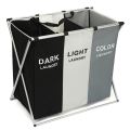 Detachable Foldable Laundry Basket With 3 Colors Separated Compartments