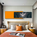 wall art Framed Wall hanging painting black and orange