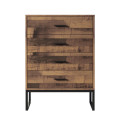 Modern 4 Drawer Wood Cabinet With Blac Steel Finish_J-DC-04-1