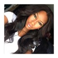 Dark Brown Brazilian Hair African Ameri Curly Body Wavy Women Wig Hair