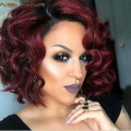 Lace Front Red Loose wave Medium Wigs
