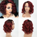 Lace Front Red Loose wave Medium Wigs