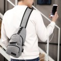 Casual Outdoor Travel Sling Bag Chest Bag Crossbody Bag with USB Charging Port