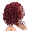 Reddish Afro curly Medium Wigs Synthetic Wig