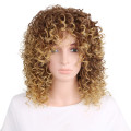 Golden Ombre Afro Kinky Curly Wig Synthetic Hair Free Shipping