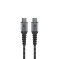 Goobay USB-C to USB-C Textile 2m Cable with Metal Plugs - Space Grey/Silver