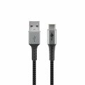 Goobay USB-C to USB-A Textile 2m Cable with Metal Plugs - Space Grey/Silver