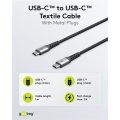 Goobay USB-C to USB-C Textile 1m Cable with Metal Plugs - Space Grey/Silver