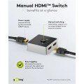 Goobay Manual HDMI Switch 2 to 1 (4K @ 60 Hz)