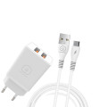 WUW-T55 3.1A 2USB Charger - Type-C