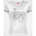 Woman on bike continuous line