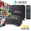 Android TV Box MXQ 4K Pro + Free Mini Keyboard / Small Keybord. Includes Free Loaded Apps