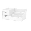 Makeup Organizer With Drawers and Countertop Storage for Cosmetics White
