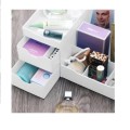 Makeup Organizer With Drawers and Countertop Storage for Cosmetics White