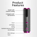 Cordless Rechargeable Automatic Hair Curler - Pink