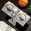 Household Double Head Automatic Dumpling Maker Mould - Stainless Steel Dumpling Maker, Wrap Two A...