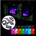 Car LED Strip Light, 4pcs 12V Multicolor Music Car Interior Lights LED Under Dash Lighting Atmosp...