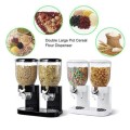 Double Cereal Dispenser Machine Dry Food Pasta Storage Container - White