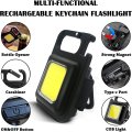 Two Pack Rechargeable COB Keychain and Bottle Opener with Bright Light