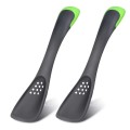 2 Pack - 5-In-1 Nylon Slotted Spoon Spatula Turner Slicer Solid Spoon Multi-functional Nonstick K...