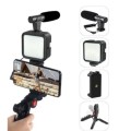 Video Vlogger Kits Microphone Led Fill Light Mini Tripod For Phone Vlog Video Ay-49
