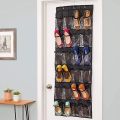 24 Pocket Door Hanging Shoe Rack Organizer - Black