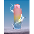 1L Pink Multi-Colour Motivational Water Bottle