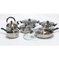 12 Piece 304 Grade Stainless Steel Pots Cookware Set