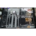 24 Piece Stainless Steel Cutlery Set - Black