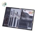 24 Piece Stainless Steel Cutlery Set - Black