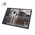 24 Piece Stainless Steel Cutlery Set - Brown