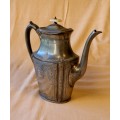Victorian EPBM silver plated tea or coffee pot embossed design - 22 cms tall