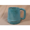 South African Pottery Linn Ware Mug turquoise blue green