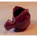 SA Pottery Lucia Ware Fish Vase Maroon
