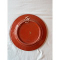 Pottery Redware Plate - German Schneider Marburg folk art wall plate
